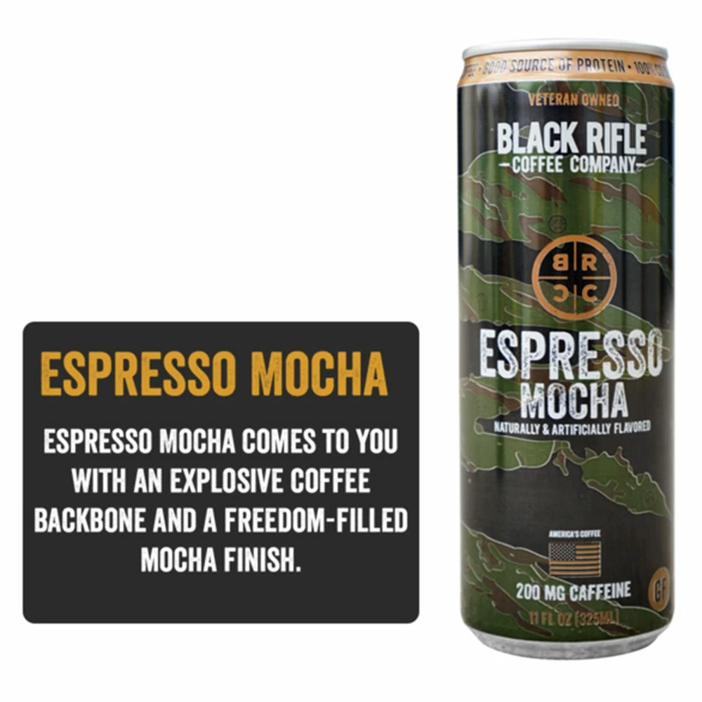 Black Rifle Coffee Company Ready-to-Drink Espresso Mocha, 11 oz. - Coffee Supplies 2 Black Rifle Coffee Company Ready-to-Drink Espresso Mocha, 11 oz. - Coffee Supplies - Image 2