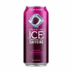 Sparkling Ice +Caffeine Black Raspberry Sparkling Water, 16 oz.