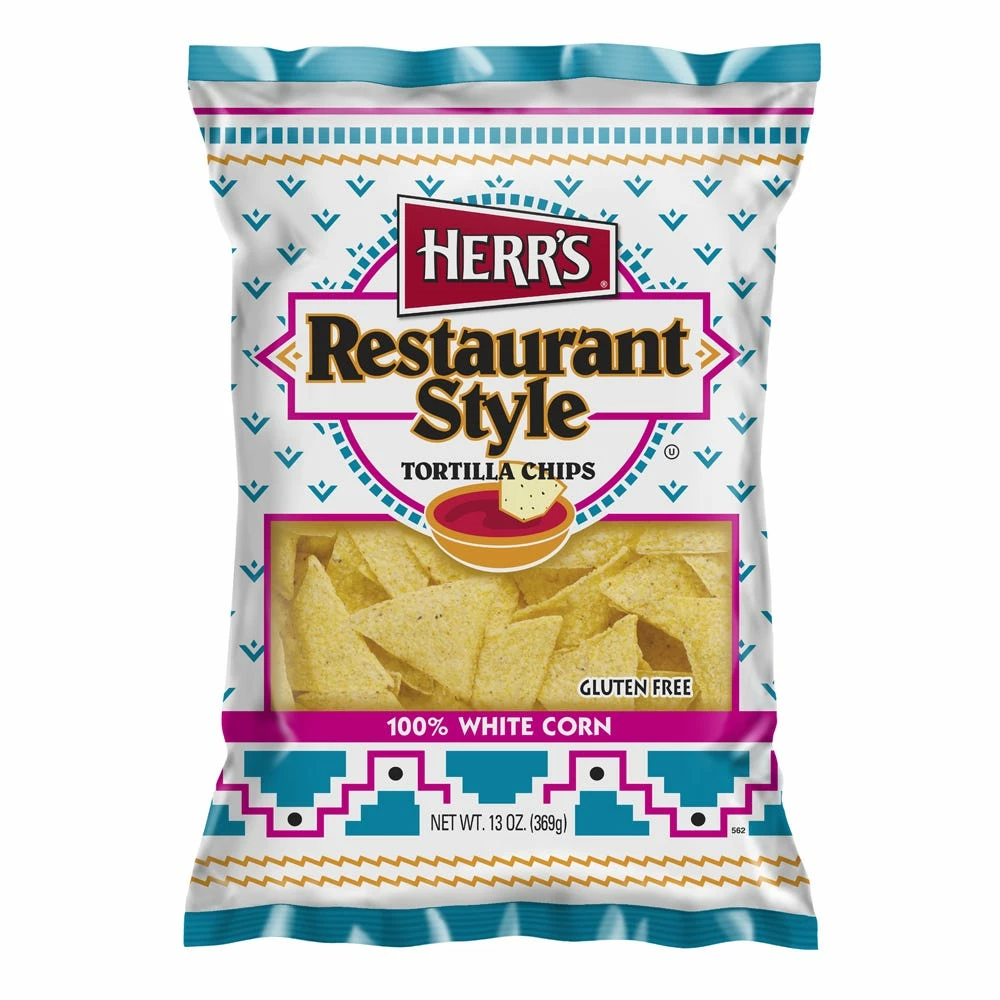 Herr's Restaurant Style White Corn Tortilla Chips, 13 oz - Chips & Crackers 1 Herr's Restaurant Style White Corn Tortilla Chips, 13 oz - Chips & Crackers