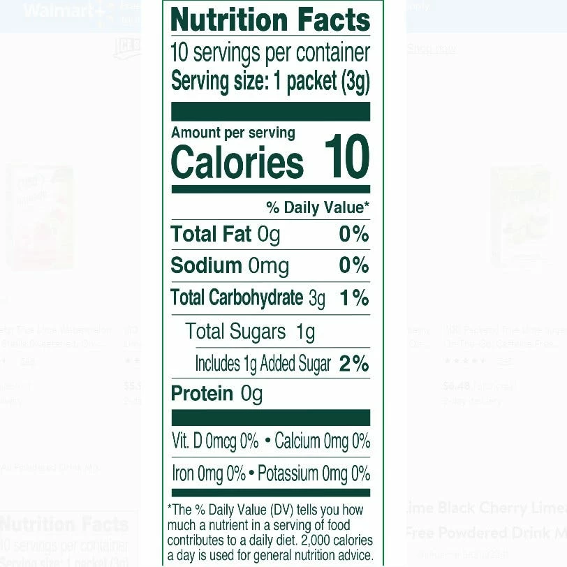 True Lime Black Cherry Limeade Drink Mix, 10 Pack 2 True Lime Black Cherry Limeade Drink Mix, 10 Pack - Image 2