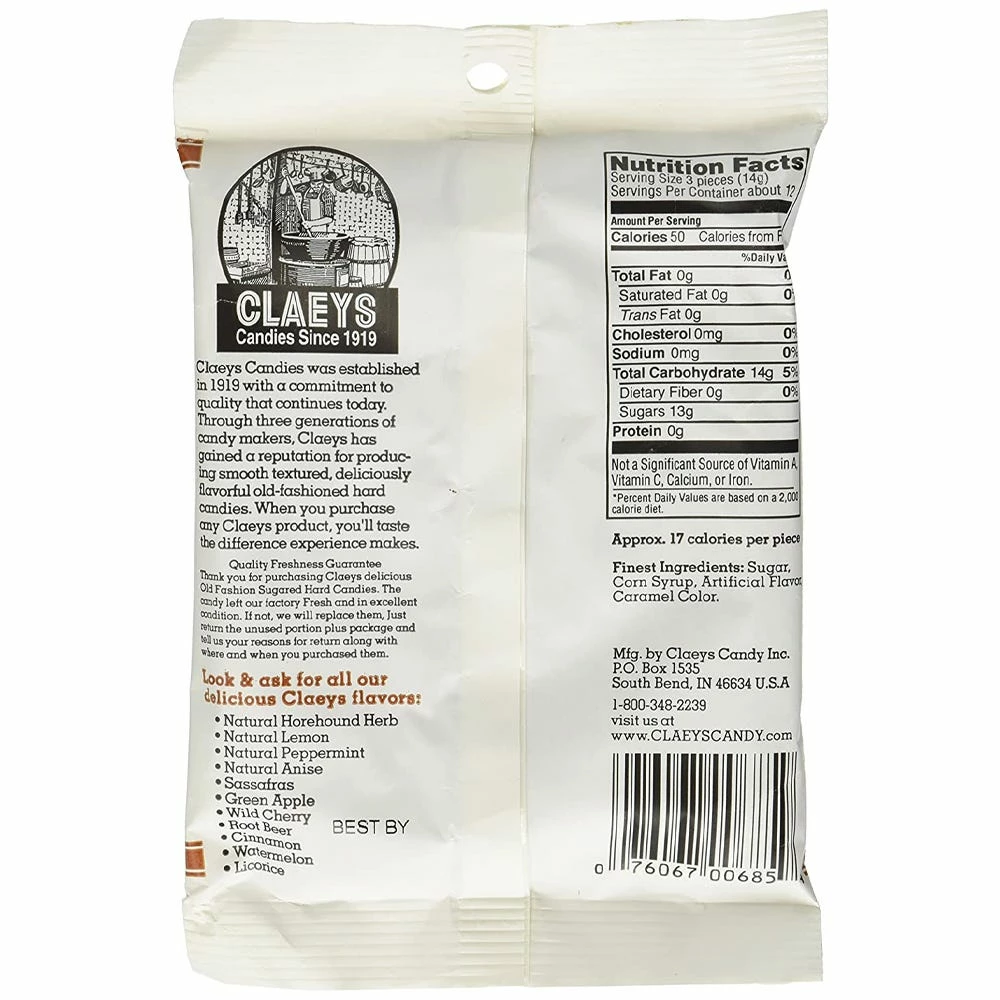 Claeys Old Fashioned Root Beer Hard Candies, 6 oz. - Hard Candy & Lollipops 2 Claeys Old Fashioned Root Beer Hard Candies, 6 oz. - Hard Candy & Lollipops - Image 2