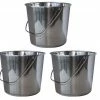 AmeriHome Medium Stainless Steel Bucket 3 Piece Set - SSB237SET - Baskets