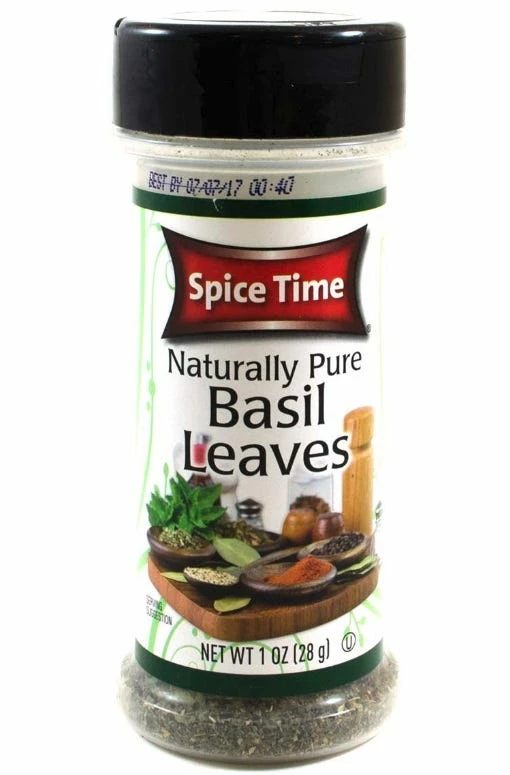 Various Brands Spice Time Basil Leaves, 1.25 oz. - Spices & Seasonings 1 Various Brands Spice Time Basil Leaves, 1.25 oz. - Spices & Seasonings
