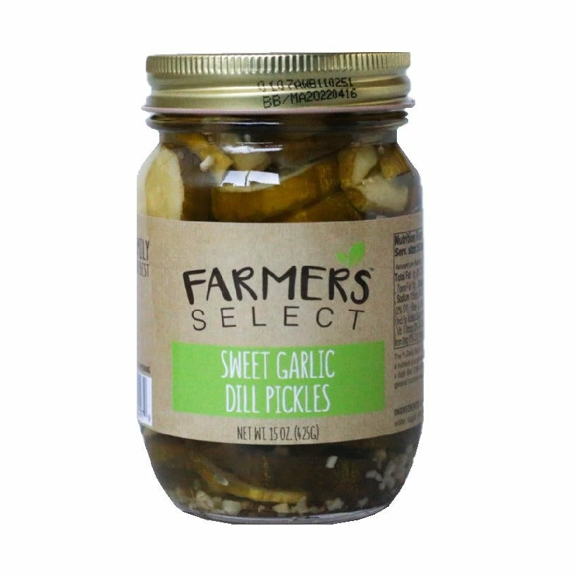 Farmer's Select Farmers Select Sweet Garlic Dill Pickles, 15 oz. - Spices & Seasonings 1 Farmer's Select Farmers Select Sweet Garlic Dill Pickles, 15 oz. - Spices & Seasonings