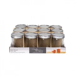 Country Classic 12 Pk. 1 Pint (16oz.) Glass Canning Jar Wide Mouth - CCCJWM-116-12PK - Canning Jars, Bands & Lids