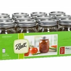 Ball Pint Size Regular Mouth 16 oz. Mason Canning Jars, 12 Pack - 61000 - Canning Jars, Bands & Lids
