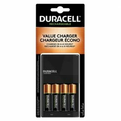 Duracell Rechargeable Ion Speed 1000 Battery Charger, 4 AA Batteries - Household Batteries