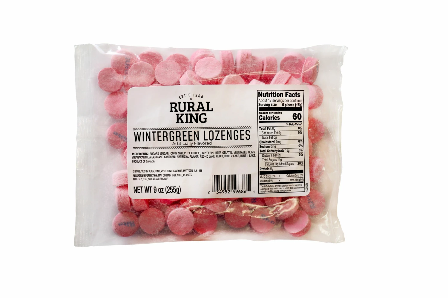 Rural King Wintergreen Lozenges - Candy & Gum 1 Rural King Wintergreen Lozenges - Candy & Gum