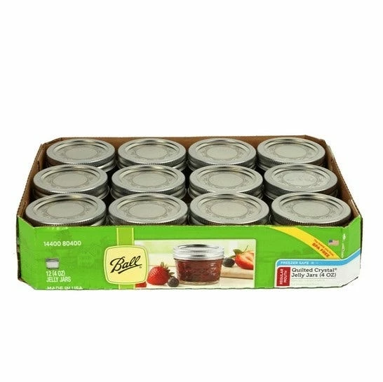 Ball 1/4 Pint Size Quilted Crystal 4 oz. Jelly Jars, 12 Pack - 1440080400 - Canning Jars, Bands & Lids 1 Ball 1/4 Pint Size Quilted Crystal 4 oz. Jelly Jars, 12 Pack - 1440080400 - Canning Jars, Bands & Lids