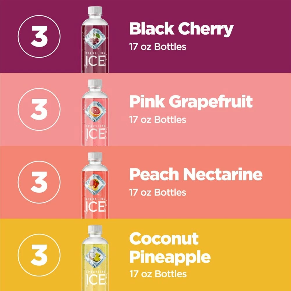 Sparkling Ice 17 oz. Bottle Pink Variety, 12 Pack - Water 2 Sparkling Ice 17 oz. Bottle Pink Variety, 12 Pack - Water - Image 2