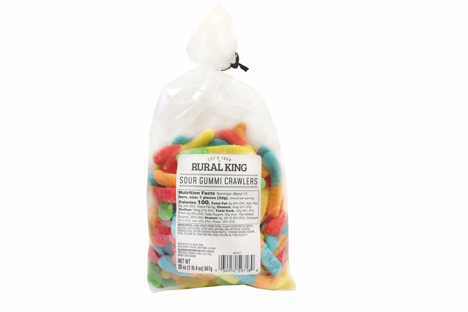 Rural King Sour Gummi Crawlers TIE TOP - Candy & Gum 1 Rural King Sour Gummi Crawlers TIE TOP - Candy & Gum