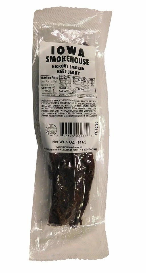 Iowa Smokehouse Hickory Smoked Beef Jerky, 5 oz. 1 Iowa Smokehouse Hickory Smoked Beef Jerky, 5 oz.