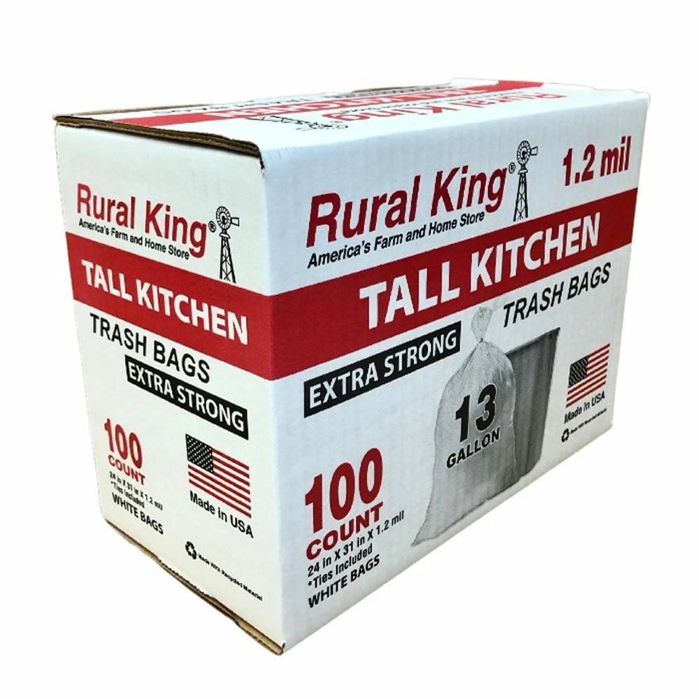 Rural King Extra Strong Tall Kitchen 13 Gallon Trash Bags, 100 Count 2 Rural King Extra Strong Tall Kitchen 13 Gallon Trash Bags, 100 Count - Image 2