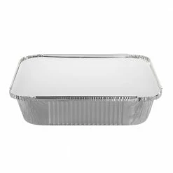 Aluminum Products 9" Square Aluminum Pan with Lid, 10 Count - 01549 - Disposable Kitchenware