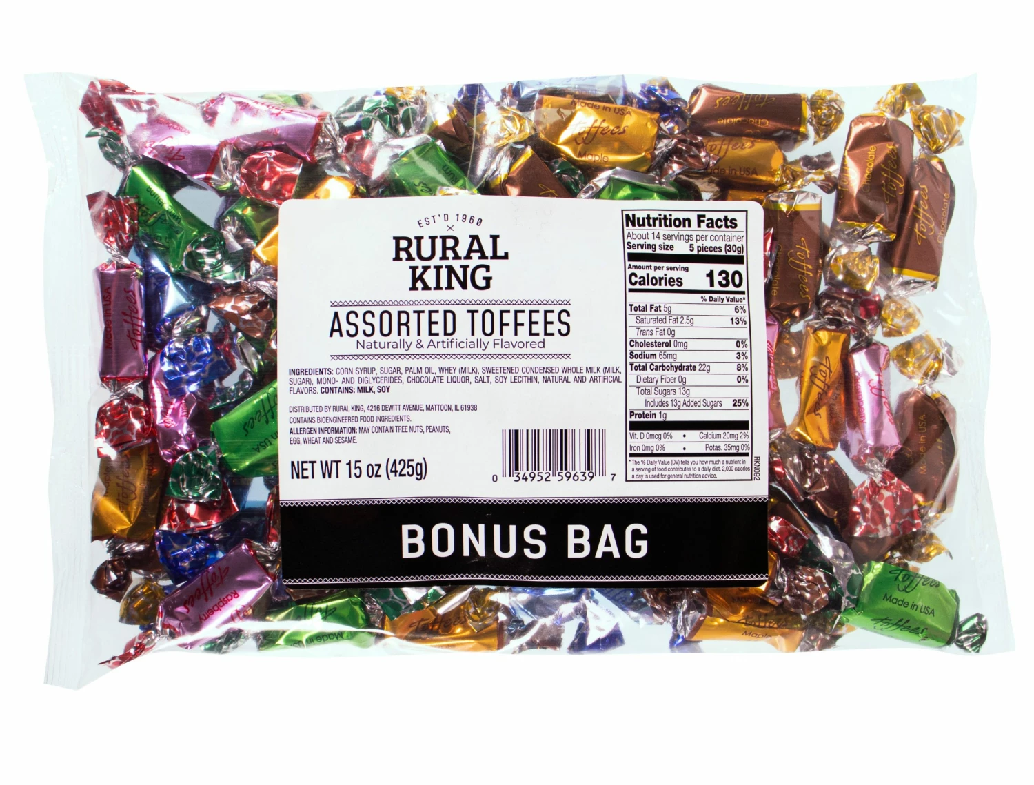 Rural King Assorted Toffee BONUS BAG - Candy & Gum 1 Rural King Assorted Toffee BONUS BAG - Candy & Gum