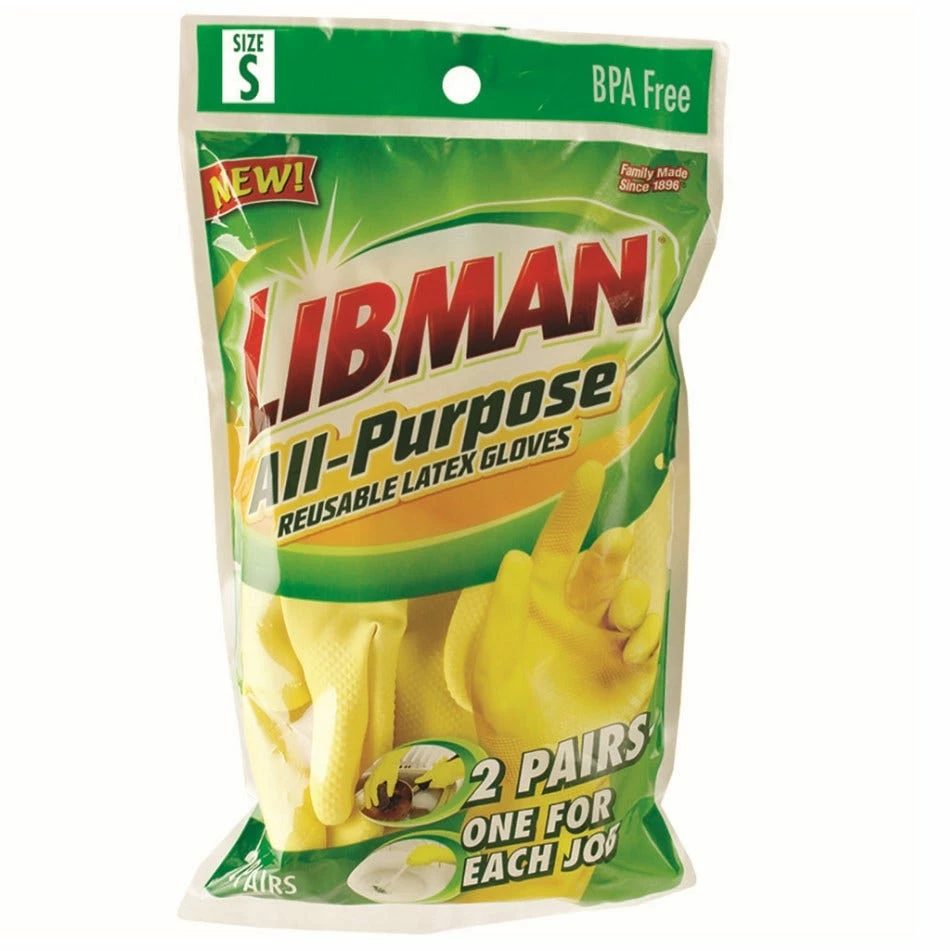 Libman All-Purpose Reusable Latex Gloves 2-pack, Small - Cleaning & Janitorial Supplies 2 Libman All-Purpose Reusable Latex Gloves 2-pack, Small - Cleaning & Janitorial Supplies - Image 2
