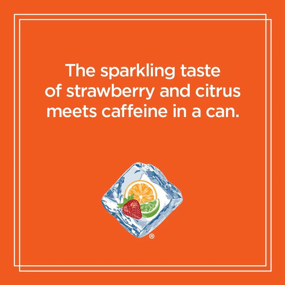 Sparkling Ice +Caffeine Strawberry Citrus Sparkling Water, 16 oz. 4 Sparkling Ice +Caffeine Strawberry Citrus Sparkling Water, 16 oz. - Image 4