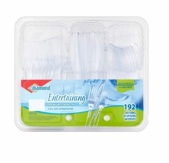 Diamond 192 Pieces Cutlery Combo Set - Disposable Kitchenware 1 Diamond 192 Pieces Cutlery Combo Set - Disposable Kitchenware
