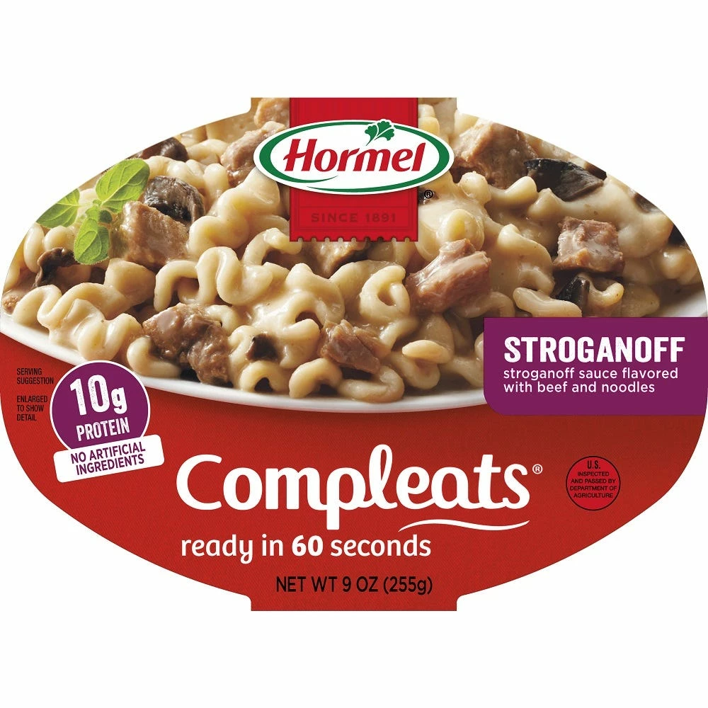 Hormel Compleats® Beef Stroganoff, 9 oz, - Microwave Meals 1 Hormel Compleats® Beef Stroganoff, 9 oz, - Microwave Meals