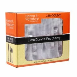 Hanna K Extra Durable Assorted Fine Plastic Cutlery Set, 240 Count - 80205 - Disposable Kitchenware