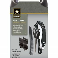 US ARMY Corded Hair Clipper Set, 10 Piece - 24835-US - Shave