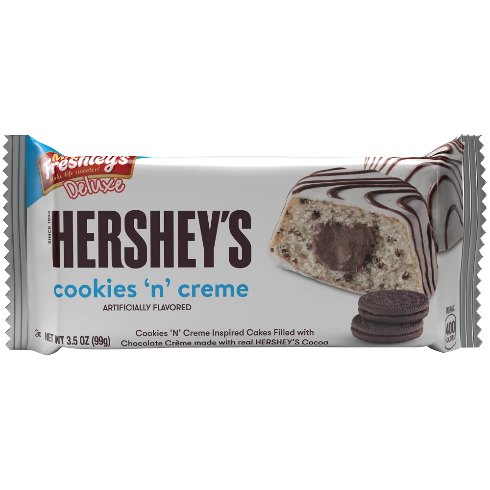 Mrs. Freshley's Mrs Freshley's Deluxe Hershey's Cookie 'n Crème Cakes, 2 Pack - Snacks 1 Mrs. Freshley's Mrs Freshley's Deluxe Hershey's Cookie 'n Crème Cakes, 2 Pack - Snacks