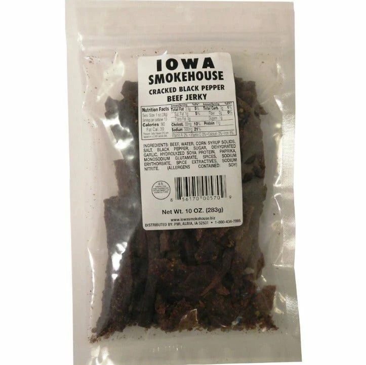 Iowa Smokehouse Cracked Black Pepper Beef Jerky, 10 oz. 1 Iowa Smokehouse Cracked Black Pepper Beef Jerky, 10 oz.