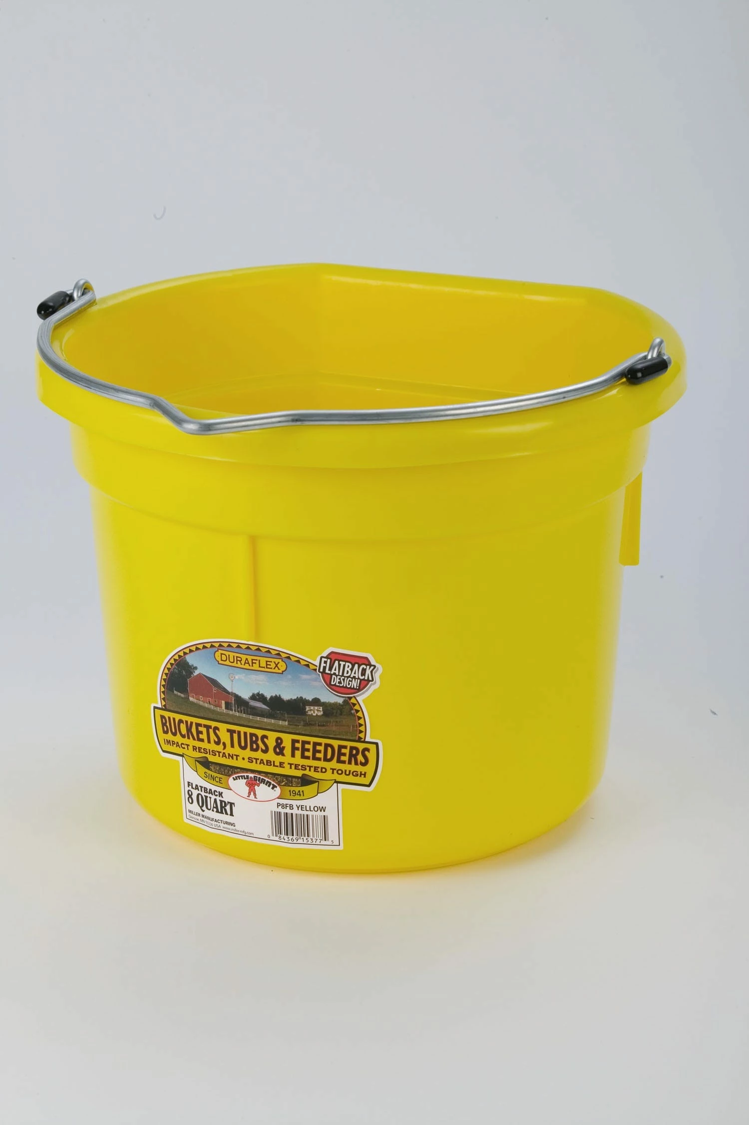 Various Brands Flat Back 8 Quart Yellow Bucket - Buckets 1 Various Brands Flat Back 8 Quart Yellow Bucket - Buckets