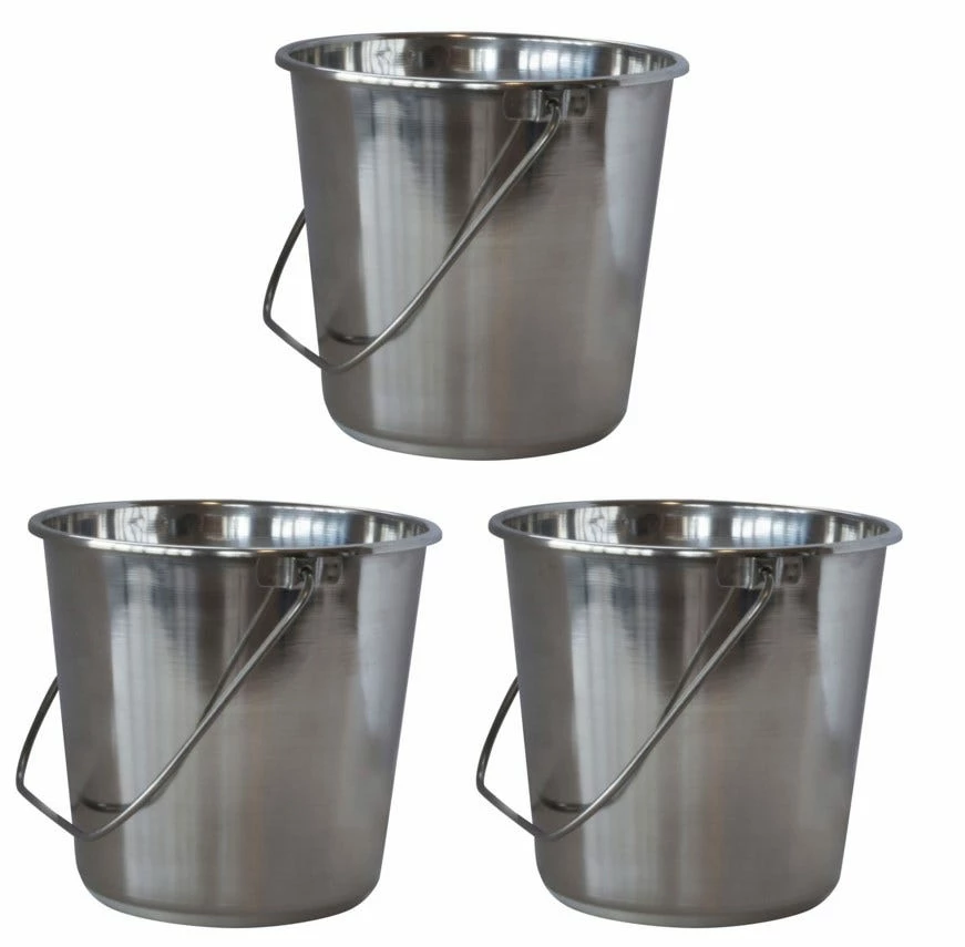 AmeriHome XLarge Stainless Steel Bucket 3 Piece Set - SSB528SET - Baskets 5 AmeriHome XLarge Stainless Steel Bucket 3 Piece Set - SSB528SET - Baskets - Image 5