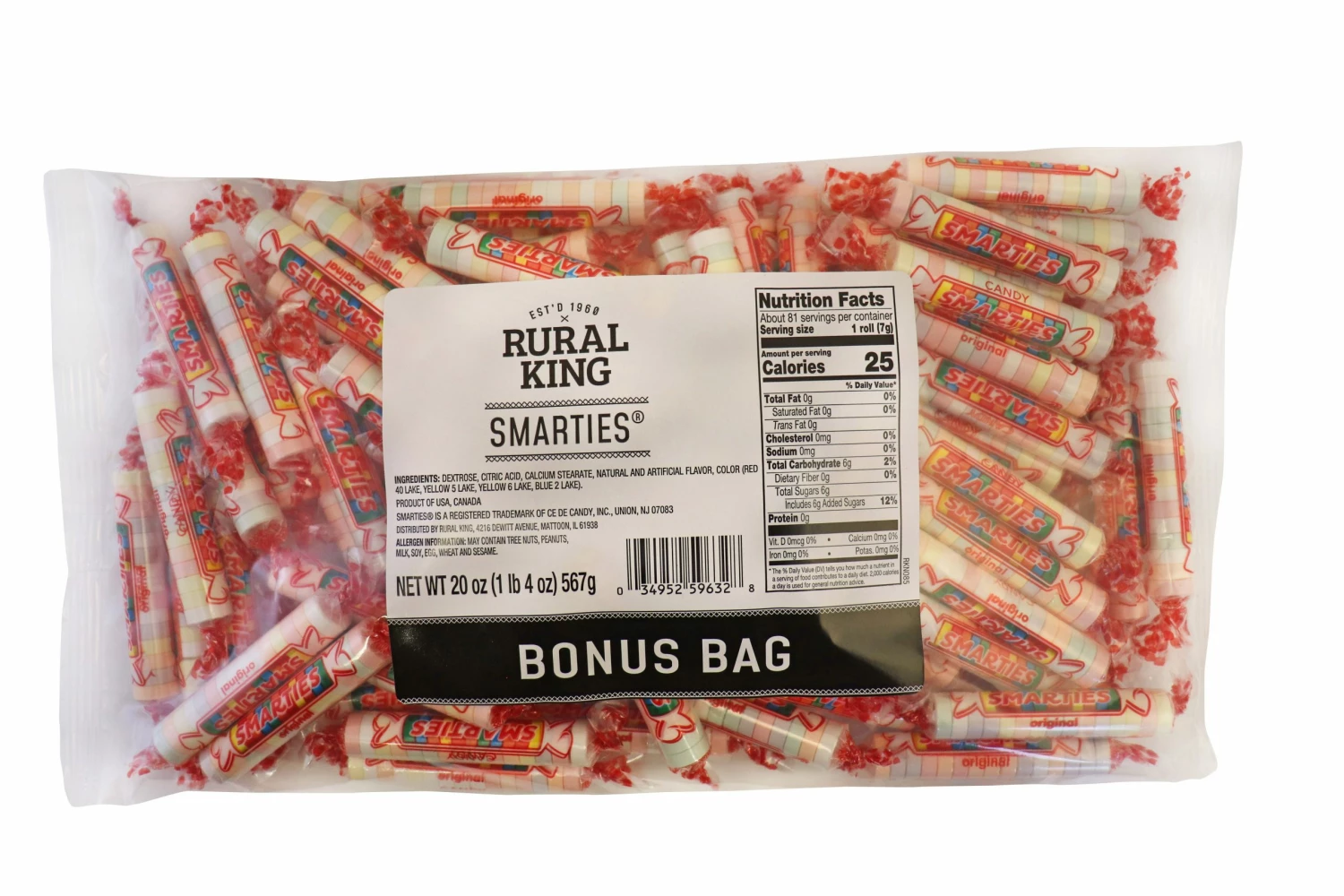 Rural King Smarties BONUS BAG - Candy & Gum 1 Rural King Smarties BONUS BAG - Candy & Gum