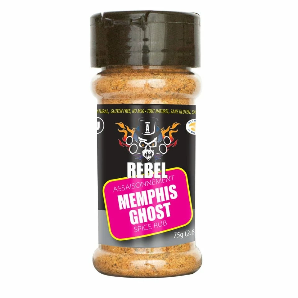 Aubrey D. Rebel Memphis Ghost Spice Rub, 2.65 oz. - Condiments & Sauces 1 Aubrey D. Rebel Memphis Ghost Spice Rub, 2.65 oz. - Condiments & Sauces