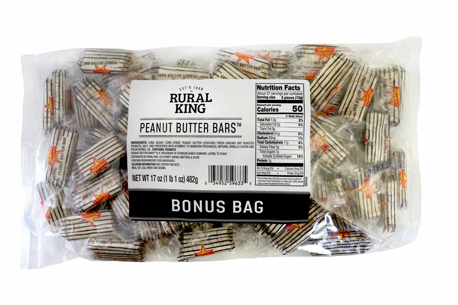Rural King Peanut Butter Bars BONUS BAG - Candy & Gum 1 Rural King Peanut Butter Bars BONUS BAG - Candy & Gum