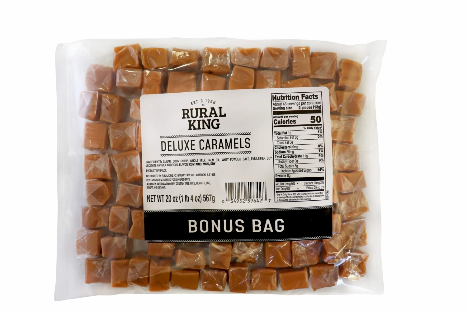 Rural King Deluxe Caramels BONUS BAG - Candy & Gum 1 Rural King Deluxe Caramels BONUS BAG - Candy & Gum