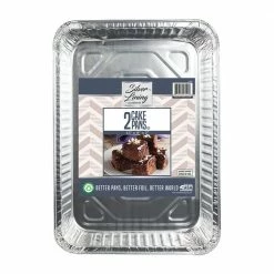 Silver Lining Aluminum Cake Pans - 2 Pack - 49770090 - Disposable Kitchenware