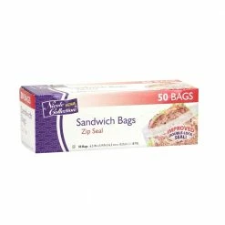 Nicole Home Collection Zip Seal Sandwich Bags, 50 Count - 01010 - Disposable Kitchenware