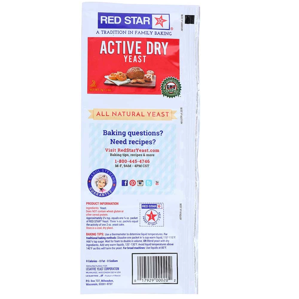 Red Star Active Dry Yeast .75 oz. - Baking Essentials 2 Red Star Active Dry Yeast .75 oz. - Baking Essentials - Image 2