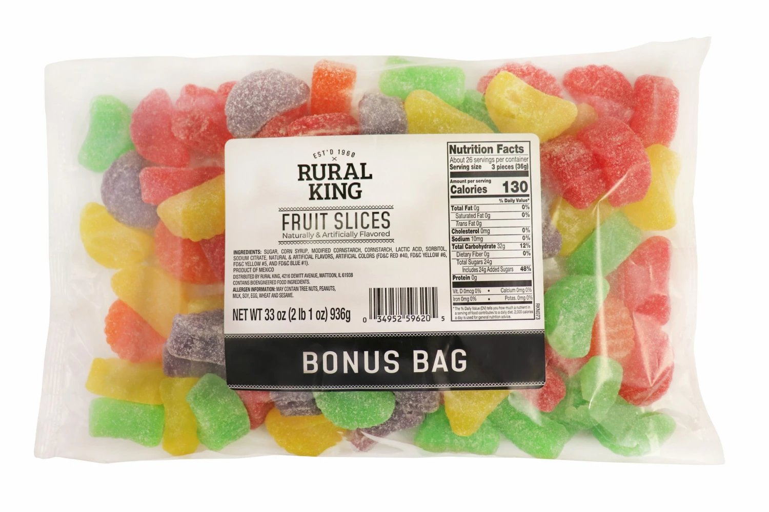 Rural King Fruit Slices BONUS BAG - Candy & Gum 1 Rural King Fruit Slices BONUS BAG - Candy & Gum