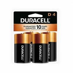 Duracell Coppertop D Alkaline Batteries, 4 Pack - Household Batteries