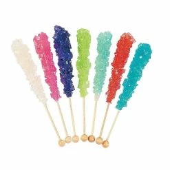 Squire Boone Single Rock Crystal Candy Sticks, Assorted Colors - Hard Candy & Lollipops