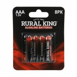 Rural King AAA Alkaline Batteries, 8 Pack - AAA8PKALK - Household Batteries