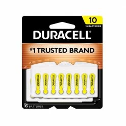 Duracell Size 10 Yellow Hearing Aid Batteries, 16 Pack - Household Batteries