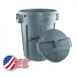 Libman Heavy-Duty 32 Gallon Trash Can With Lid - 1464