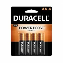 Duracell Coppertop AA Alkaline Batteries, 4 Pack - Household Batteries