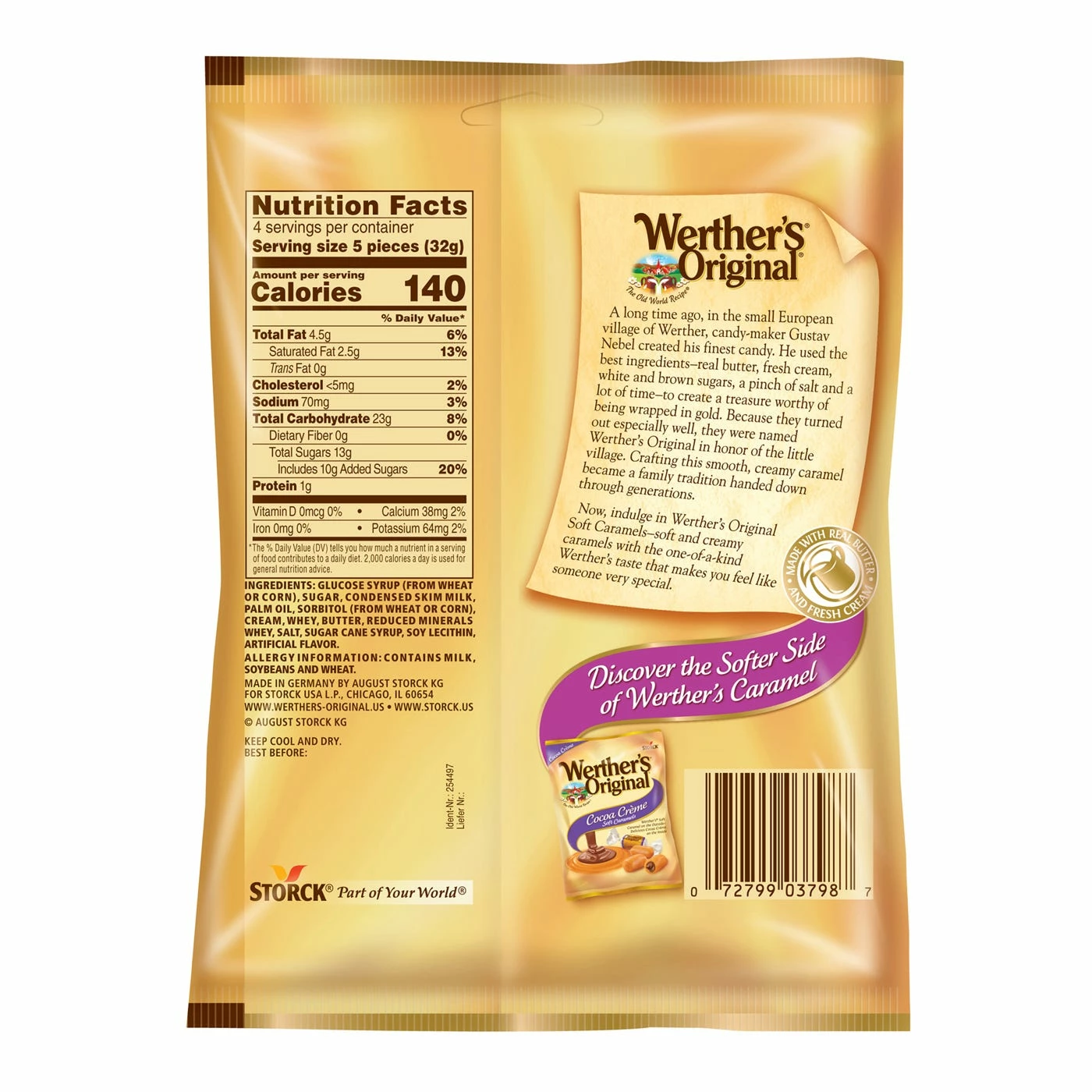 Werther's Original Soft Caramels Candy, 4.5 oz. - Gummy & Chewy 2 Werther's Original Soft Caramels Candy, 4.5 oz. - Gummy & Chewy - Image 2