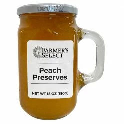Farmer's Select Peach Preserve. 18 oz. - Jams & Jellies