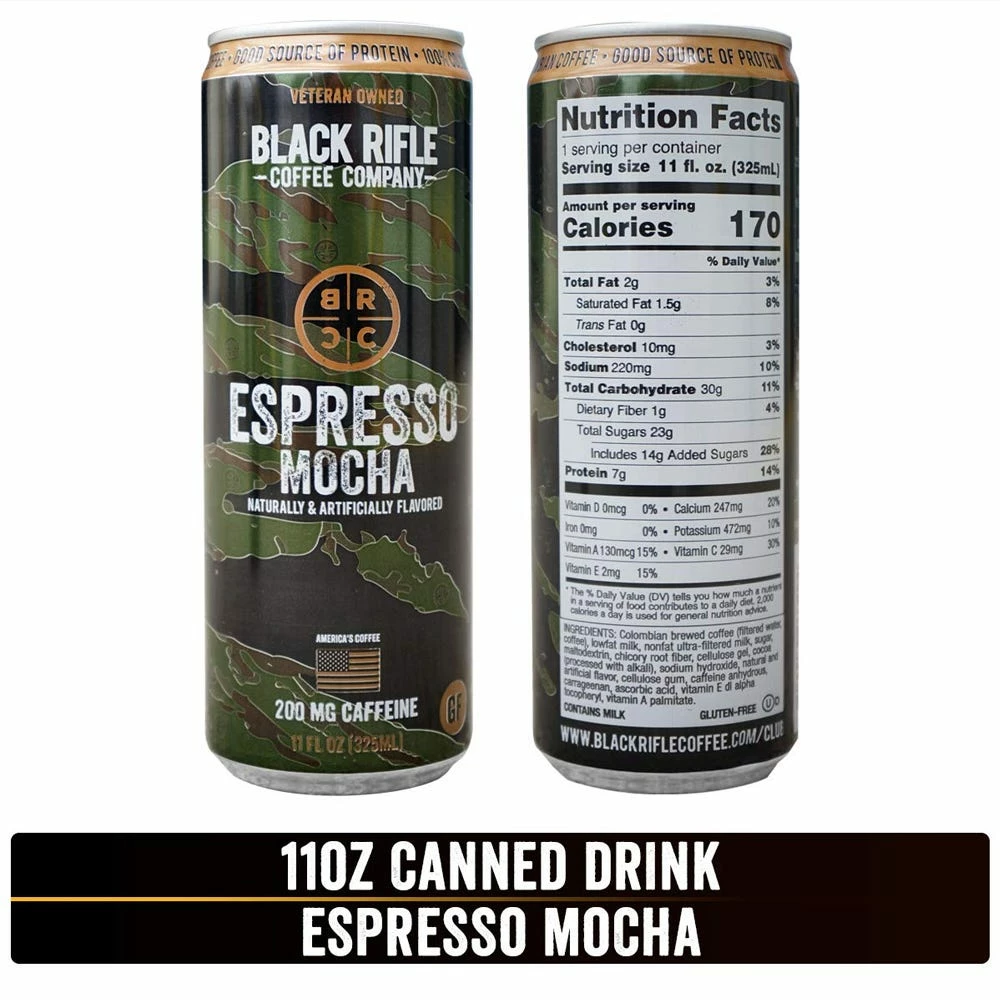 Black Rifle Coffee Company Ready-to-Drink Espresso Mocha, 11 oz. - Coffee Supplies 3 Black Rifle Coffee Company Ready-to-Drink Espresso Mocha, 11 oz. - Coffee Supplies - Image 3