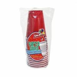 Party Dimensions Co-Ex Cup, Plastic, Red, 18 oz. Cups, 16 Pack - 84062 - Disposable Kitchenware