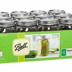 Ball Quart Size Wide Mouth 32 oz. Mason Canning Jars, 12 Pack - 67000 - Canning Jars, Bands & Lids