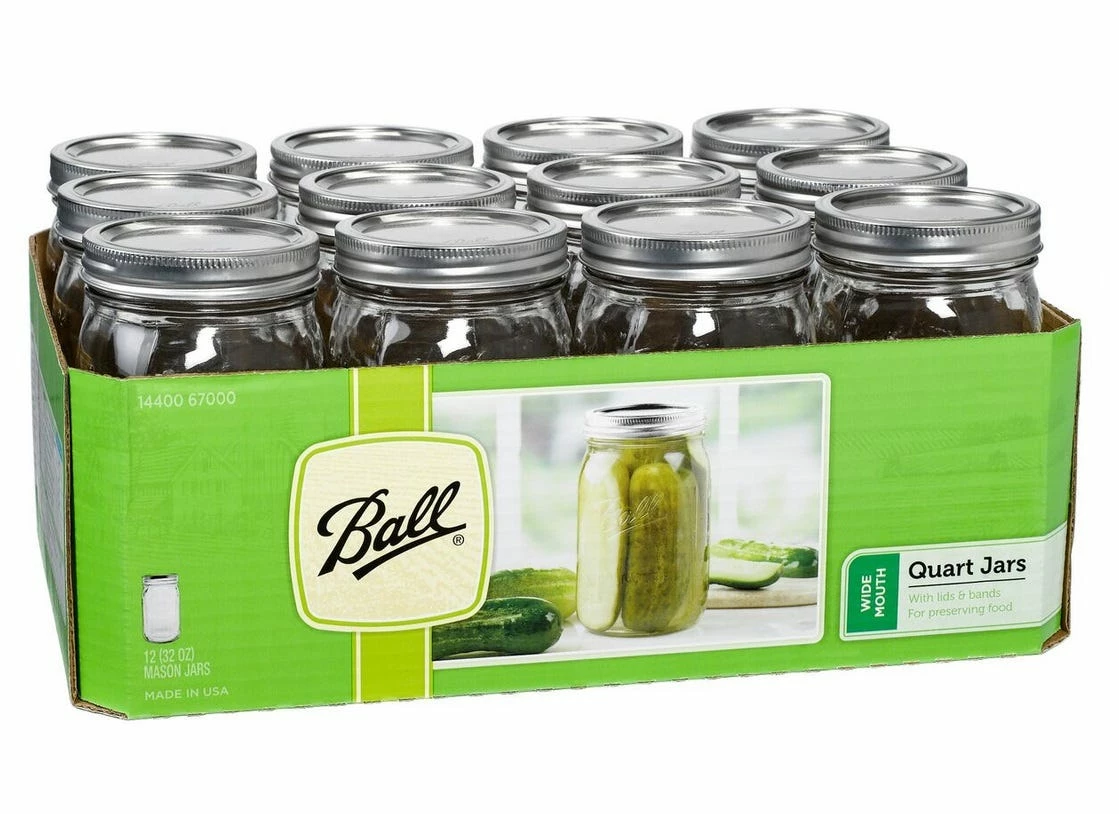 Ball Quart Size Wide Mouth 32 oz. Mason Canning Jars, 12 Pack - 67000 - Canning Jars, Bands & Lids 1 Ball Quart Size Wide Mouth 32 oz. Mason Canning Jars, 12 Pack - 67000 - Canning Jars, Bands & Lids
