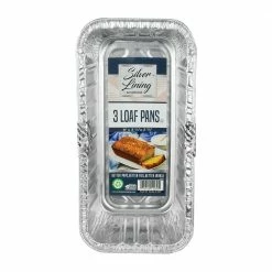 Silver Lining Aluminum Loaf Pans - 3 Pack - 49770045 - Disposable Kitchenware